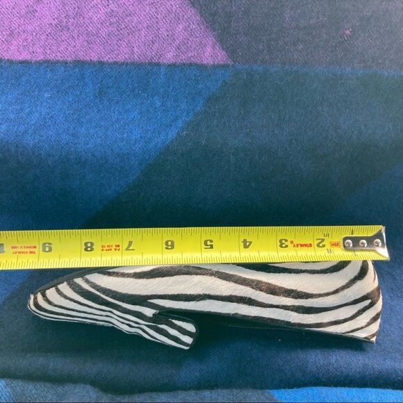 ECCO Sz 37 Zebra Print Dark Brown Cream Ballerina Flats - Picture 12 of 13